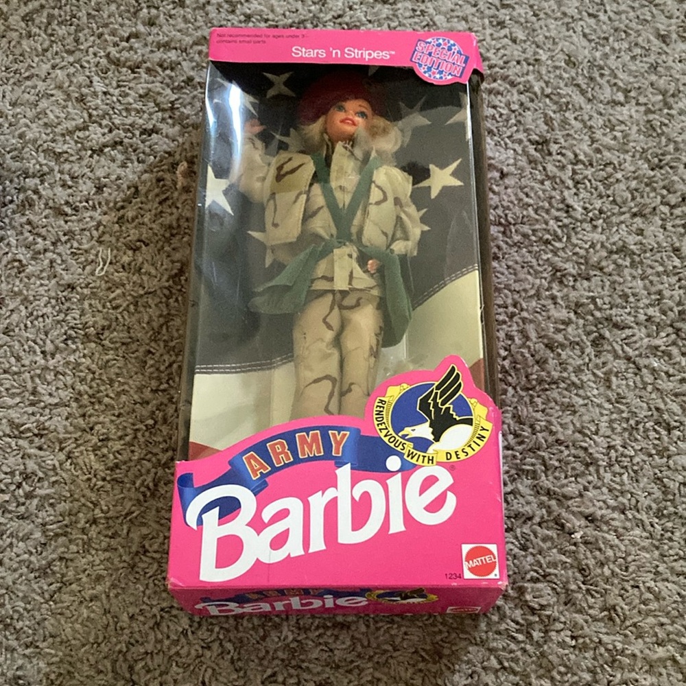 New Mattel Barbie Army Doll in Green Camouflage